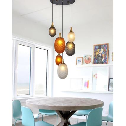 Żyrandol na lince CACTUS 6xG9/5W/230V miedziany/szary/biały