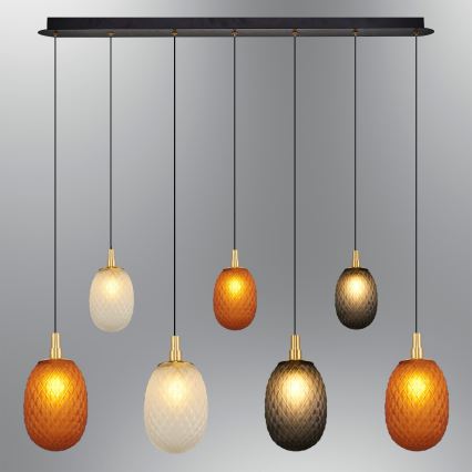 Żyrandol na lince CACTUS 7xG9/5W/230V miedziany/szary/biały