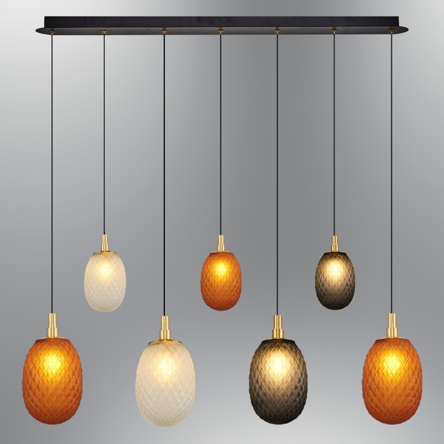 Żyrandol na lince CACTUS 7xG9/5W/230V miedziany/szary/biały