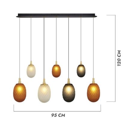 Żyrandol na lince CACTUS 7xG9/5W/230V miedziany/szary/biały