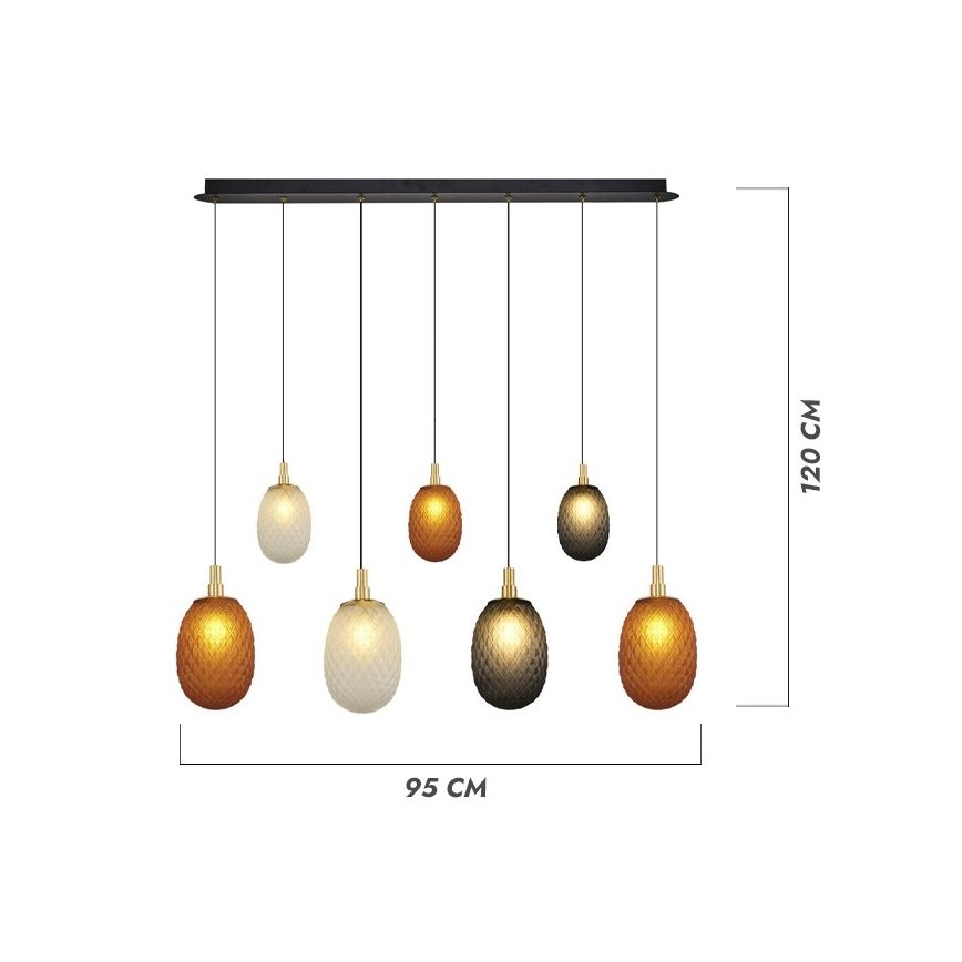 Żyrandol na lince CACTUS 7xG9/5W/230V miedziany/szary/biały