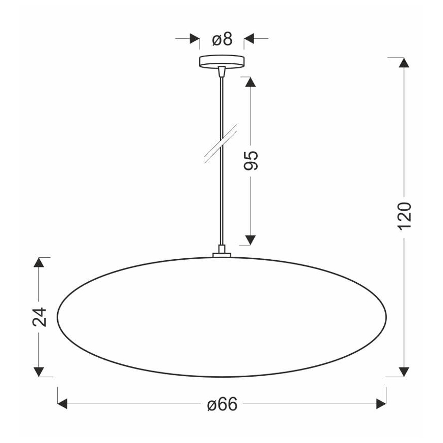 Żyrandol na lince CAFEE 1xE27/40W/230V, średnica 66 cm, beżowy