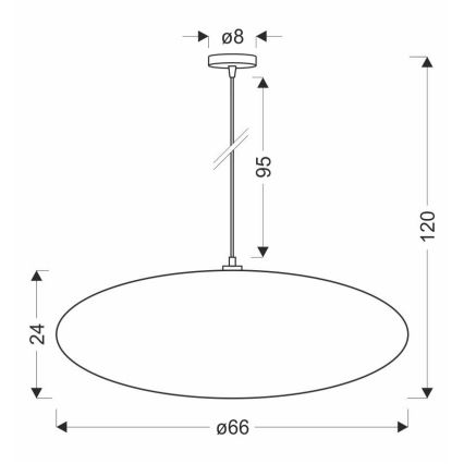Żyrandol na lince CAFEE 1xE27/40W/230V średnica 66 cm biały