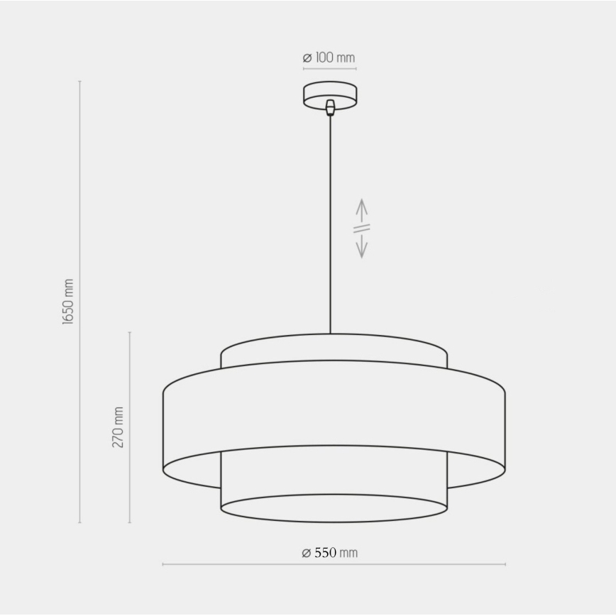 Żyrandol na lince CALISTO 1xE27/25W/230V złoty/czarny
