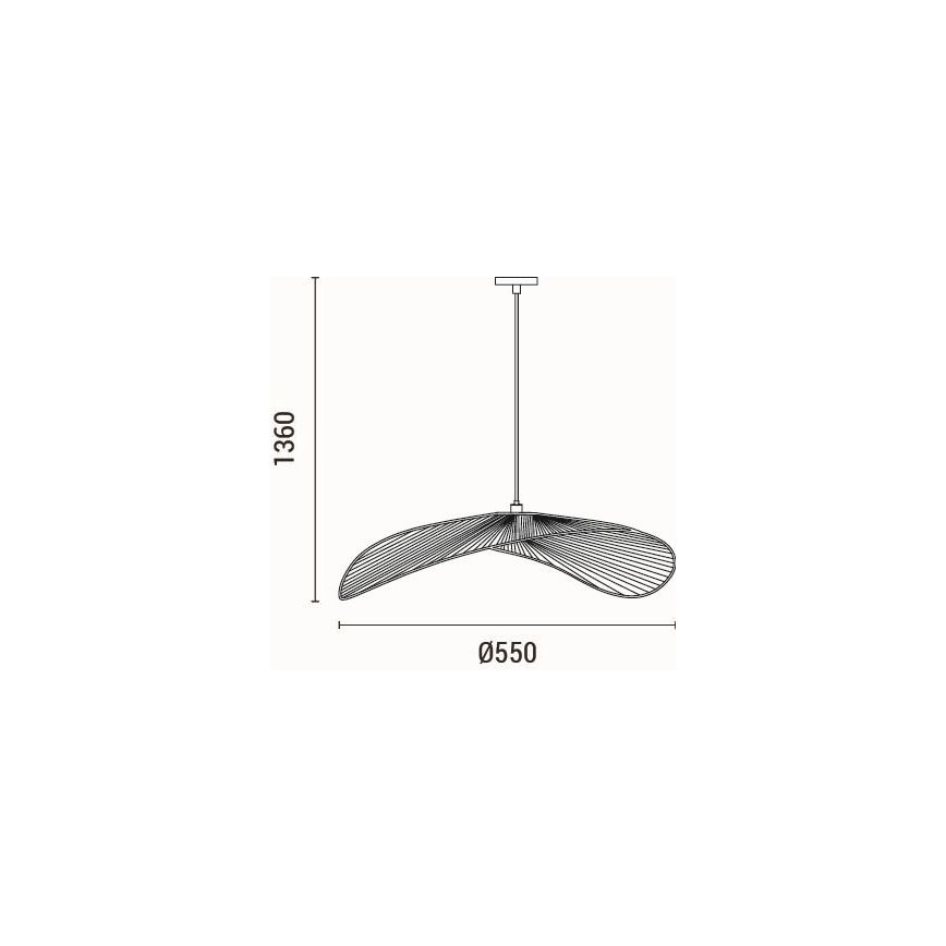 Żyrandol na lince CALYPSO 1xE27/15W/230V śr. 55 cm bambus