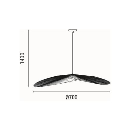 Żyrandol na lince CALYPSO 1xE27/40W/230V śr. 70 cm bambus