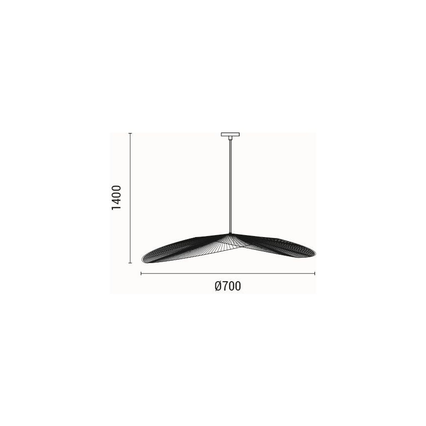 Żyrandol na lince CALYPSO 1xE27/40W/230V śr. 70 cm bambus
