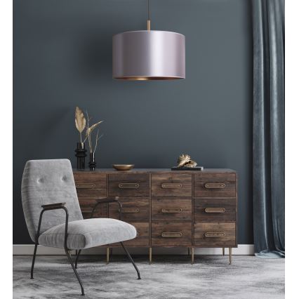 Żyrandol na lince CANNES 1xE27/15W/230V śr. 50 cm srebrny/miedź