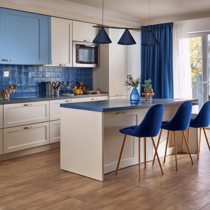 Żyrandol na lince CAPITAL 3xGX53/15W/230V niebieski