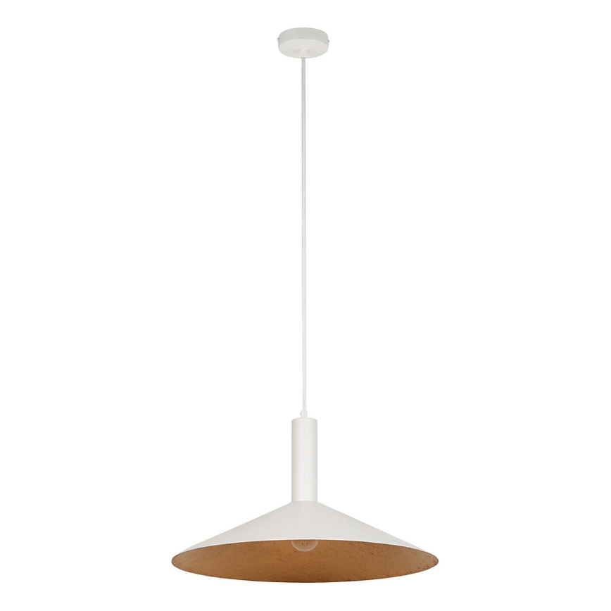 Żyrandol na lince CAPRI 1xE27/15W/230V śr. 50 cm biały/miedź