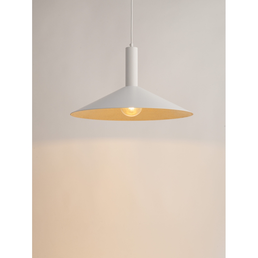 Żyrandol na lince CAPRI 1xE27/15W/230V śr. 50 cm biały/złoty