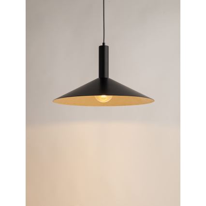 Żyrandol na lince CAPRI 1xE27/15W/230V śr. 50 cm czarny/złoty