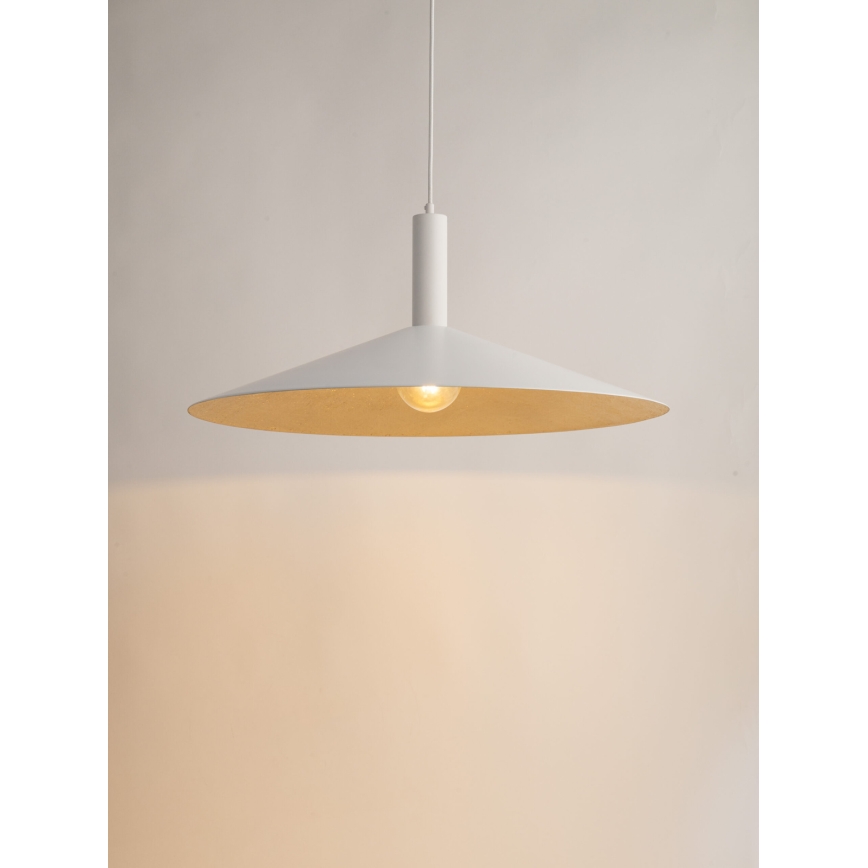 Żyrandol na lince CAPRI 1xE27/15W/230V śr. 70 cm biały/złoty