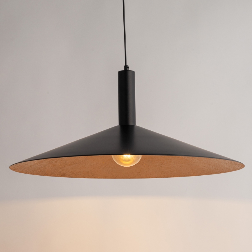 Żyrandol na lince CAPRI 1xE27/15W/230V śr. 70 cm czarny/miedź