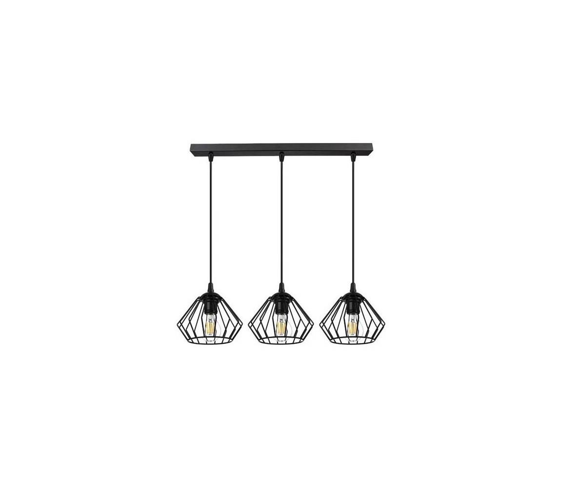 Żyrandol na lince CEED 3xE27/60W/230V czarny