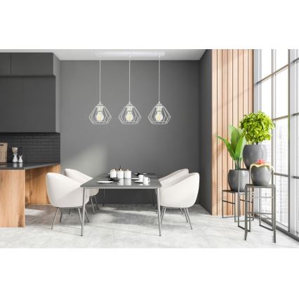 Żyrandol na lince CEED 3xE27/60W/230V szary