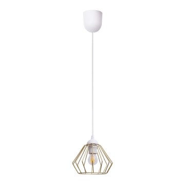 Żyrandol na lince CEED GOLD 1xE27/60W/230V śr. 17,5 cm białe/złoty