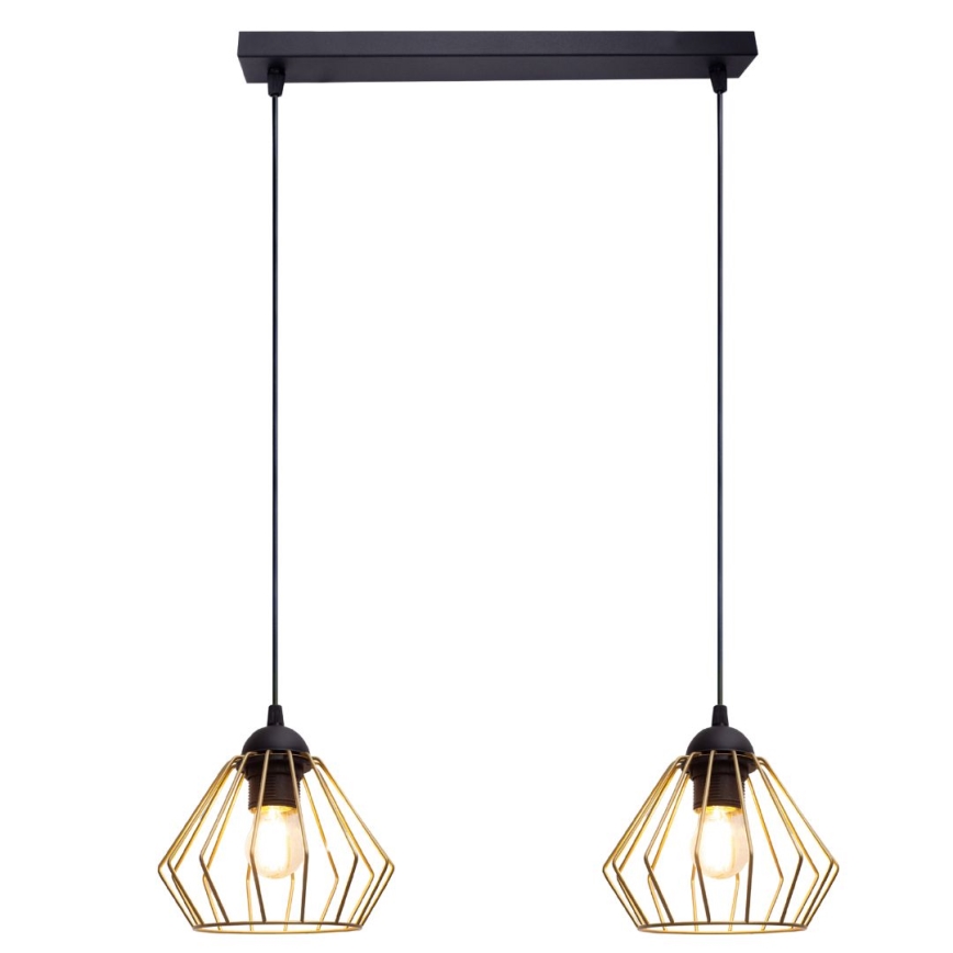 Żyrandol na lince CEED GOLD 2xE27/60W/230V czarny/złoty