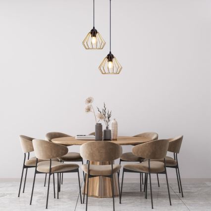 Żyrandol na lince CEED GOLD 2xE27/60W/230V śr. 28 cm czarny/złoty