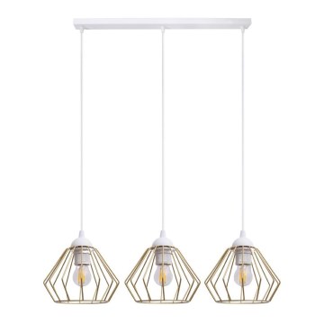 Żyrandol na lince CEED GOLD 3xE27/60W/230V biały/złoty