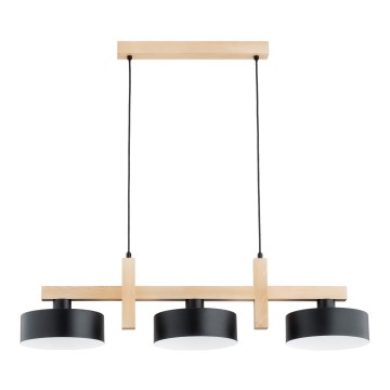 Żyrandol na lince CERTA 3xE27/15W/230V czarny/beżowy