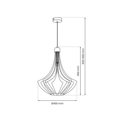 Żyrandol na lince CESTA 1xE27/60W/230V czarny