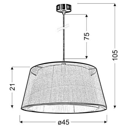 Żyrandol na lince CHARLIE 1xE27/60W/230V beżowy