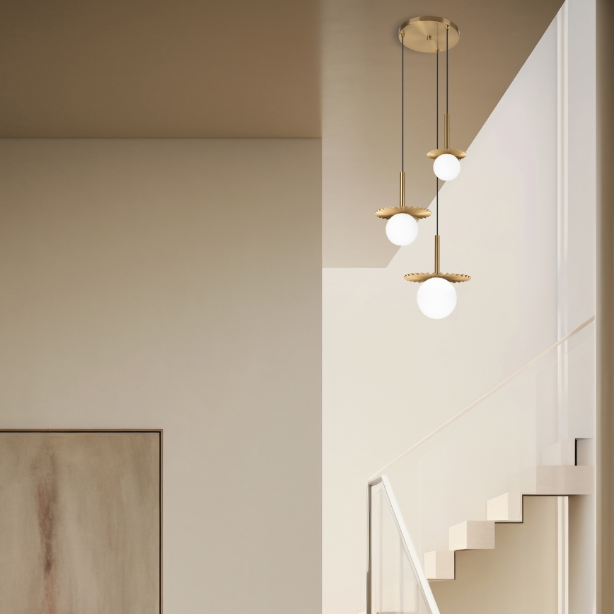 Žyrandol na lince CHITA 3xG9/5W/230V złoty