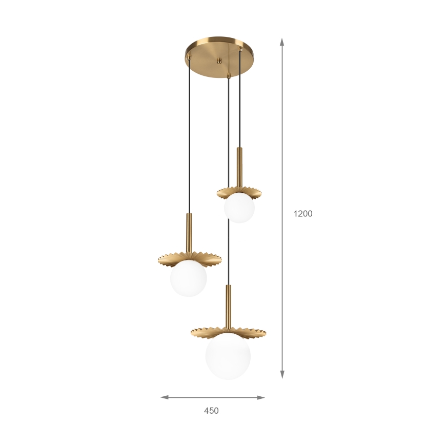Žyrandol na lince CHITA 3xG9/5W/230V złoty