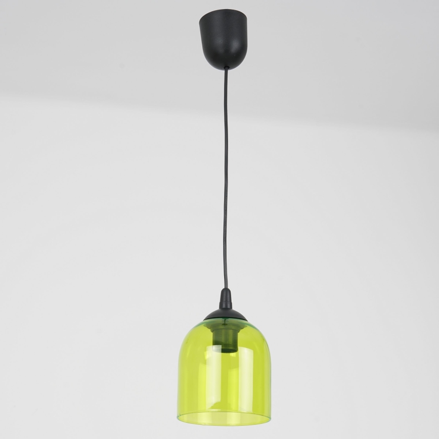 Żyrandol na lince CHRIS 1xE27/60W/230V śr. 11 cm zielony