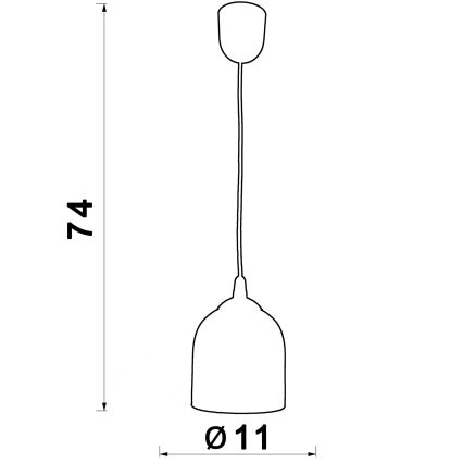 Żyrandol na lince CHRIS 1xE27/60W/230V śr. 11 cm zielony