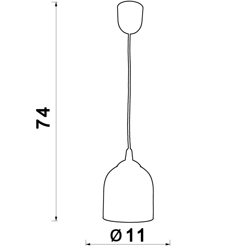 Żyrandol na lince CHRIS 1xE27/60W/230V śr. 11 cm zielony