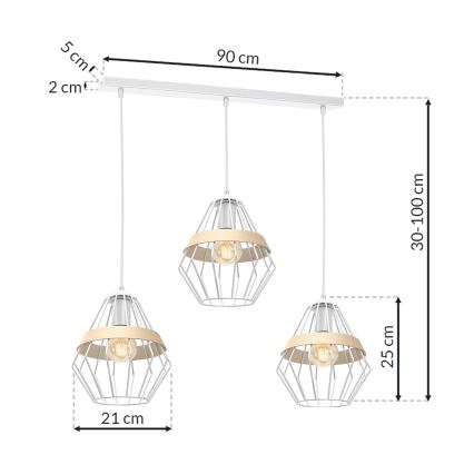 Żyrandol na lince CLIF 3xE27/60W/230V
