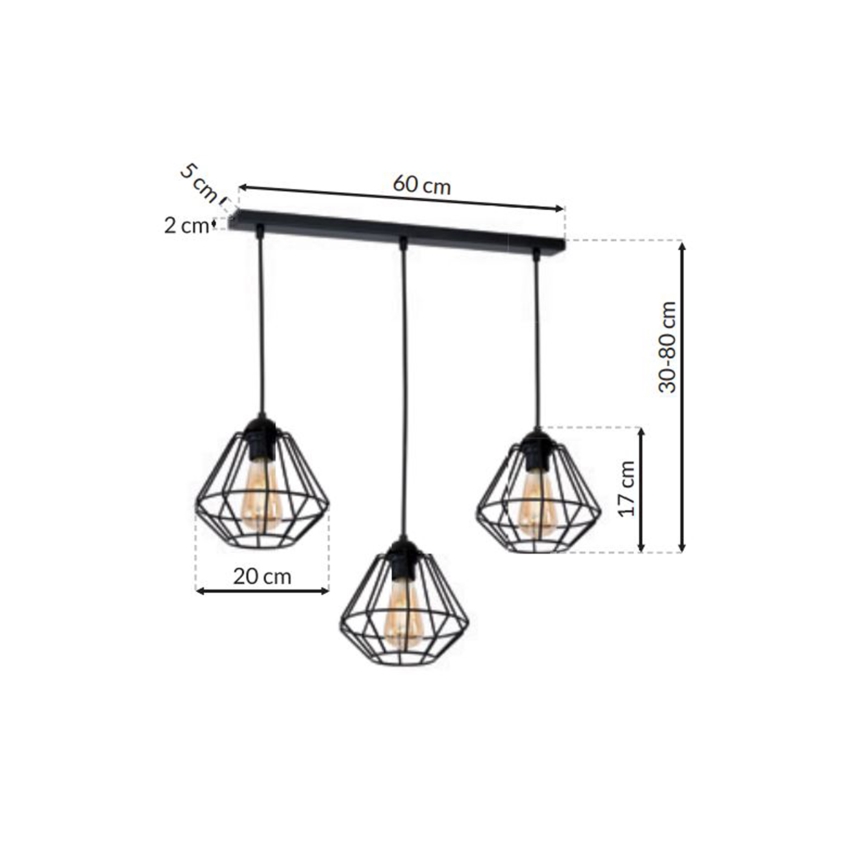 Żyrandol na lince COLIN 3xE27/60W/230V
