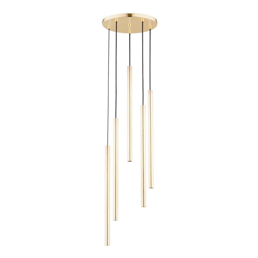 Żyrandol na lince COLLET 5xG9/40W/230V śr. 30 cm złoty