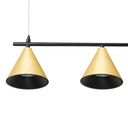 Żyrandol na lince CONE 4xGU10/10W/230V złoty/czarny
