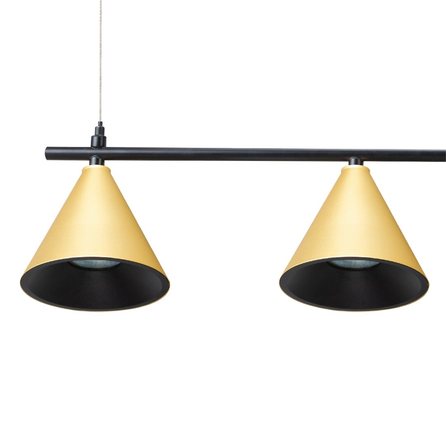 Żyrandol na lince CONE 4xGU10/10W/230V złoty/czarny