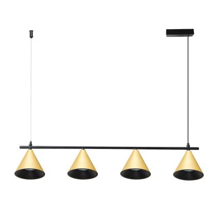 Żyrandol na lince CONE 4xGU10/10W/230V złoty/czarny