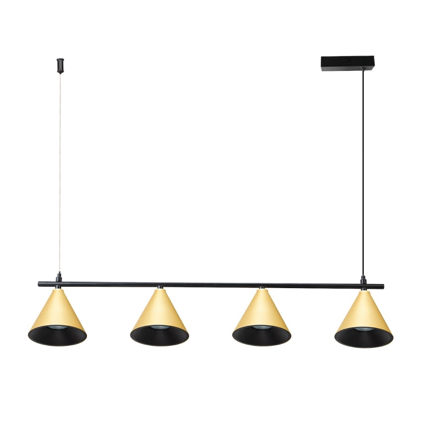 Żyrandol na lince CONE 4xGU10/10W/230V złoty/czarny