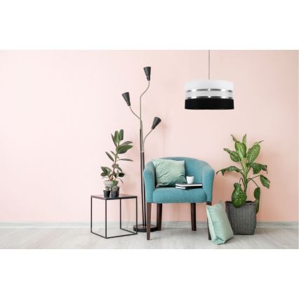 Żyrandol na lince CORAL 1xE27/60W/230V czarno-biały