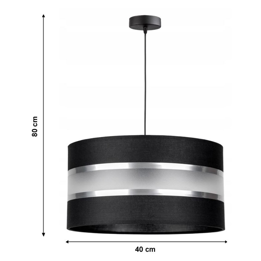 Żyrandol na lince CORAL 1xE27/60W/230V czarny