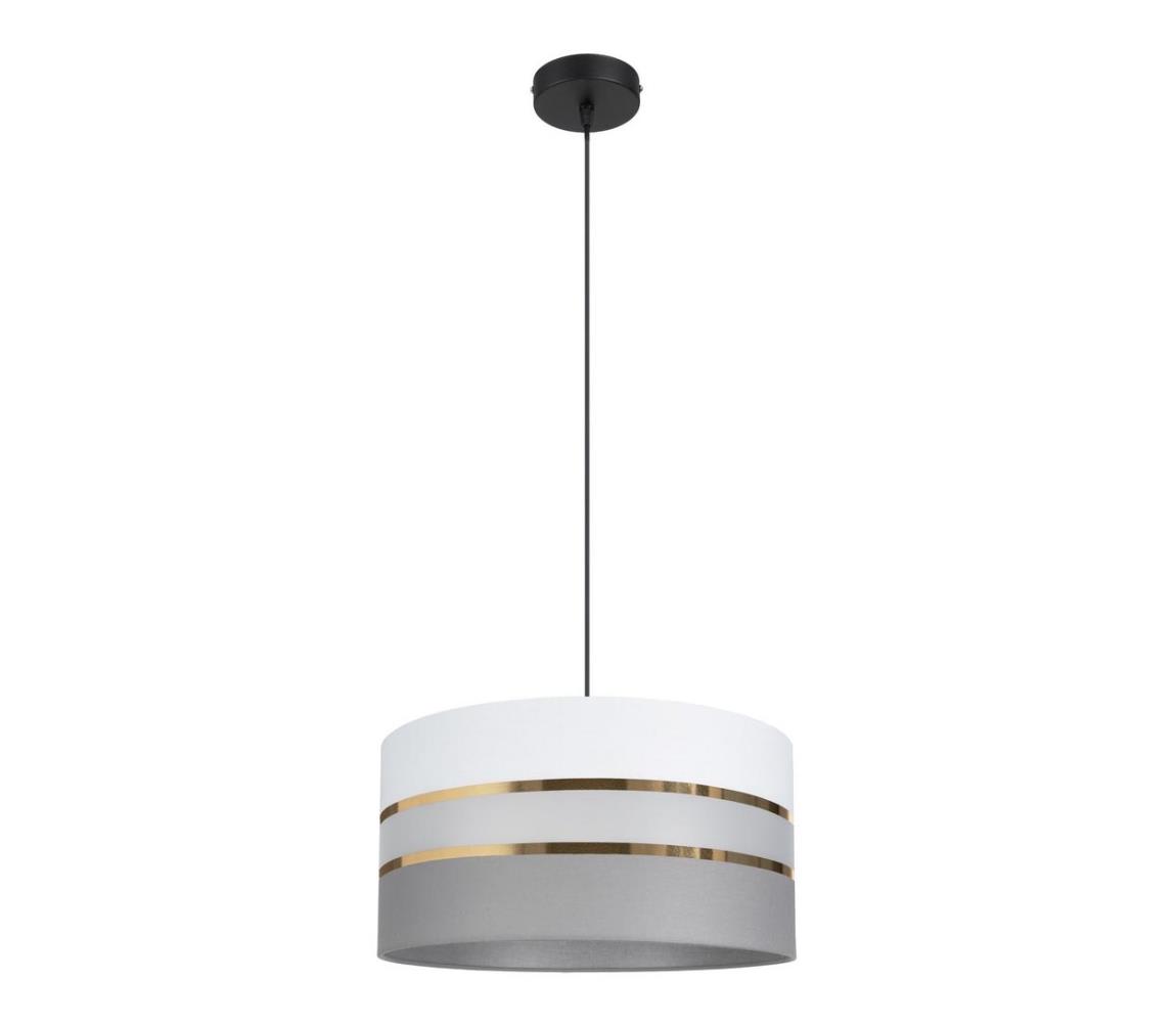 Żyrandol na lince CORAL 1xE27/60W/230V śr. 40 cm biały/szary
