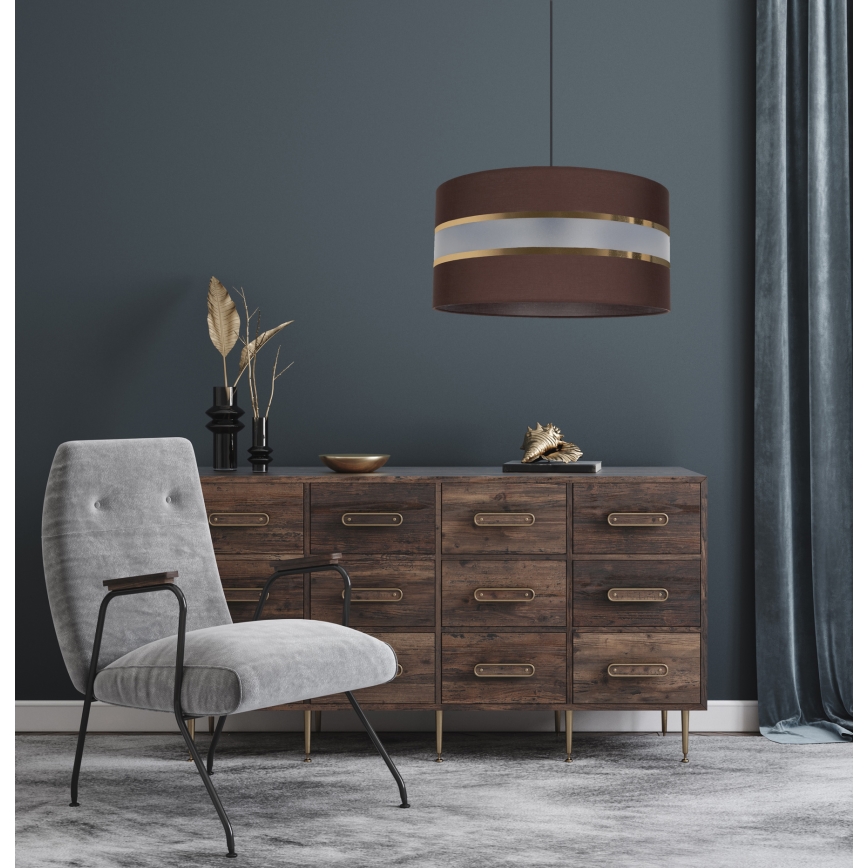 Żyrandol na lince CORAL 1xE27/60W/230V śr. 40 cm brązowy