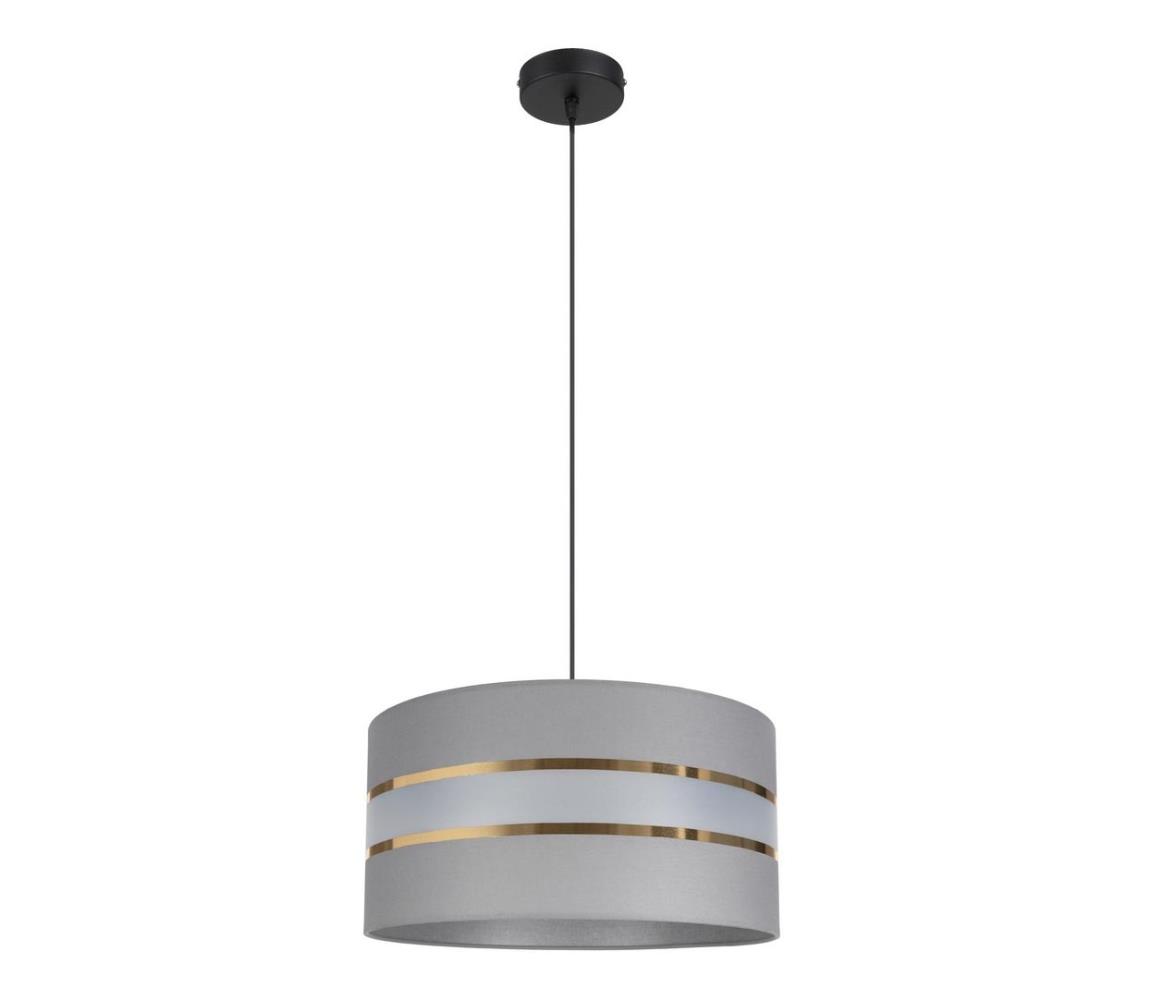Żyrandol na lince CORAL 1xE27/60W/230V śr. 40 cm szary