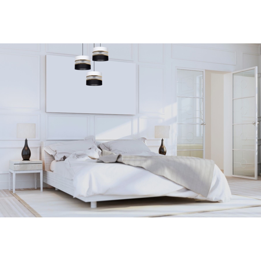 Żyrandol na lince CORAL 3xE27/60W/230V czarno-biały