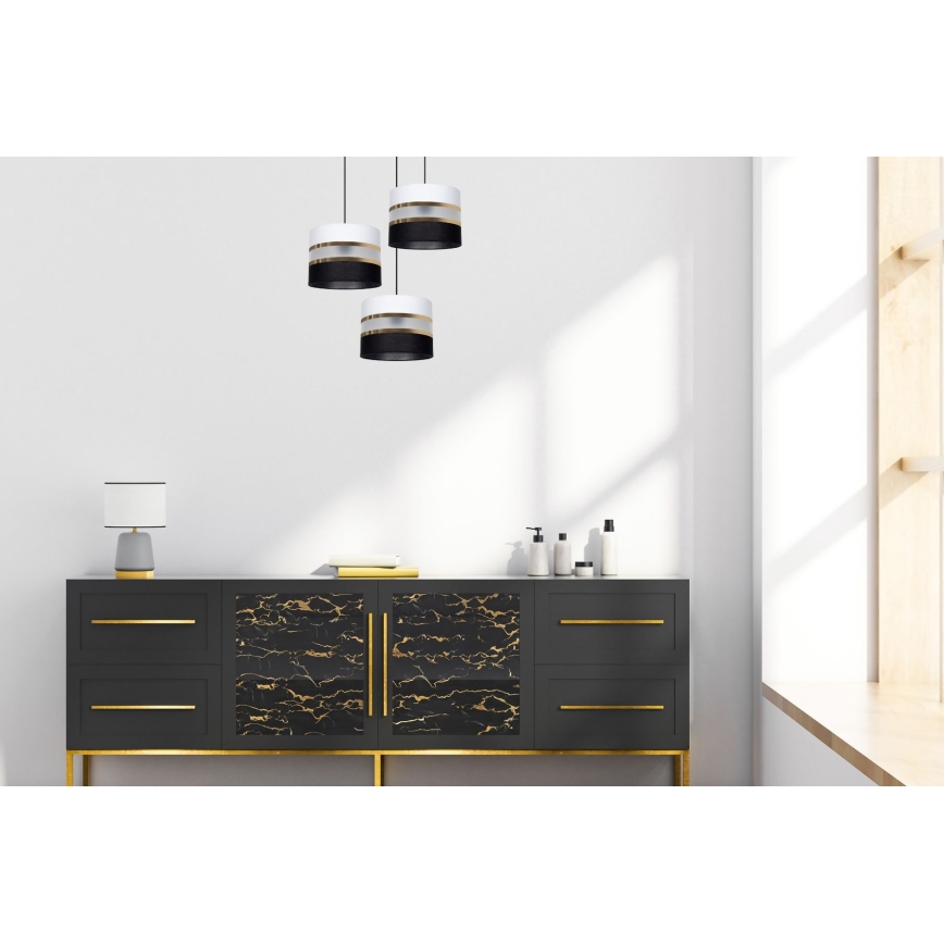 Żyrandol na lince CORAL 3xE27/60W/230V czarno-biały