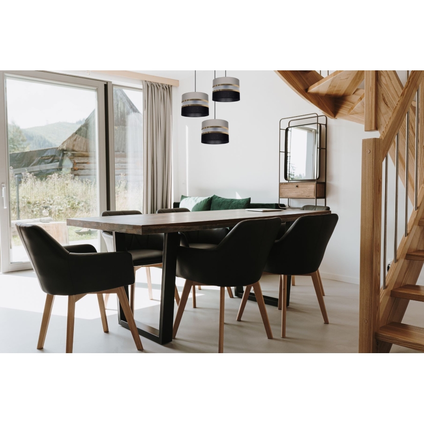 Żyrandol na lince CORAL 3xE27/60W/230V czarno-szary
