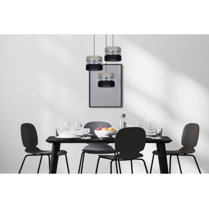 Żyrandol na lince CORAL 3xE27/60W/230V czarny/szary/matowy chrom śr. 45 cm