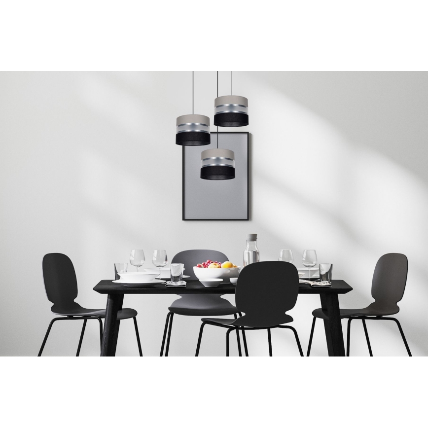 Żyrandol na lince CORAL 3xE27/60W/230V czarny/szary/matowy chrom śr. 45 cm