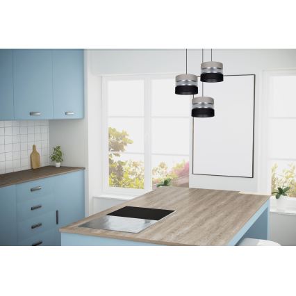 Żyrandol na lince CORAL 3xE27/60W/230V czarny/szary/matowy chrom śr. 45 cm